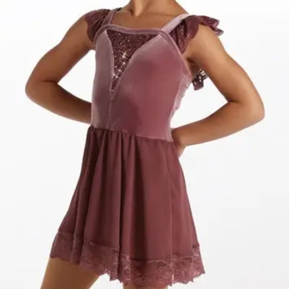 "Silhouette" Elegant Mauve Kids Costume Dress